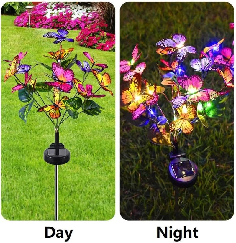 1Pc Solar Garden Butterfly Lights Outdoor Waterproof Decorative Lamp Festival Garden Lights for Yard Garden Yard Path Decoration