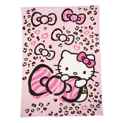 Kids Plush Twin/Full Blanket, 62 X 90, Pink Animal Print, Sanrio