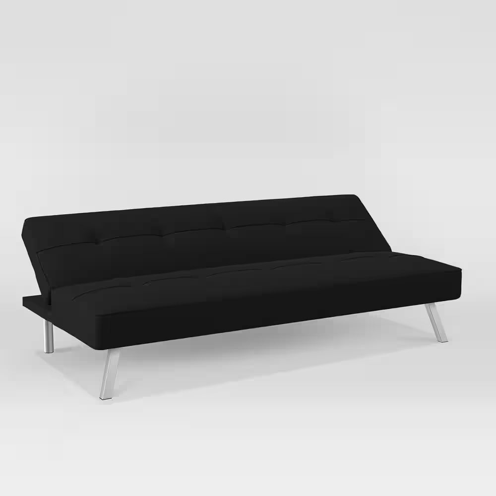 Calgiri 66 In. Armless 3-Seater Sofa in Black