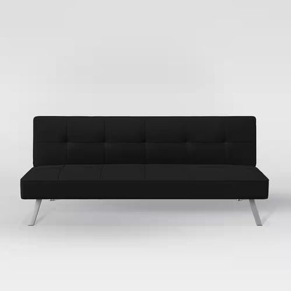 Calgiri 66 In. Armless 3-Seater Sofa in Black