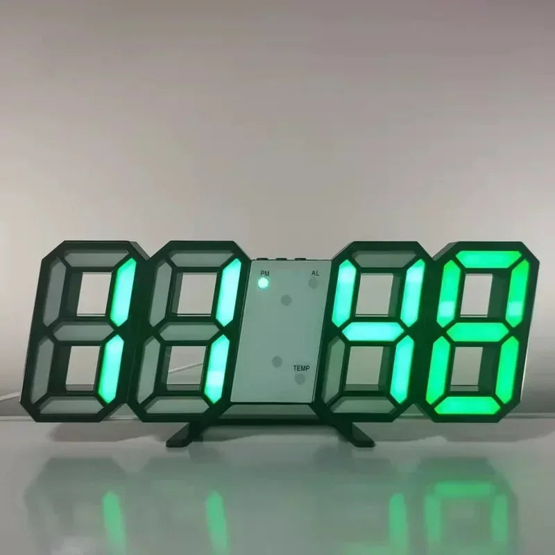 Purchase Products Clock 3D LED Digital Alarm Clock Wall Clock Time/Date/Temperature for Home/Kitchen/Office Clocks Decor Garden